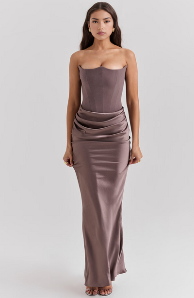 Hera | Elegant Retro Solid Color Strapless Party Dress