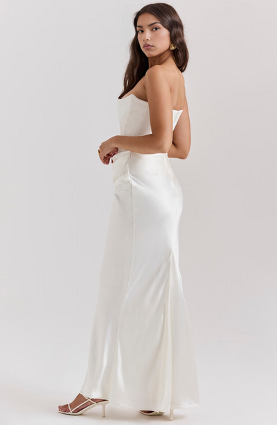 Hera | Elegant Retro Solid Color Strapless Party Dress