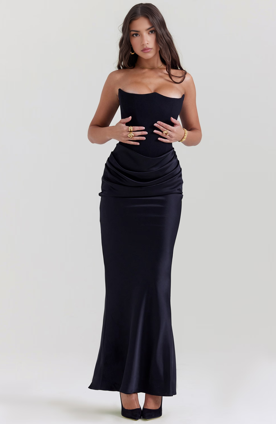 Hera | Elegant Retro Solid Color Strapless Party Dress