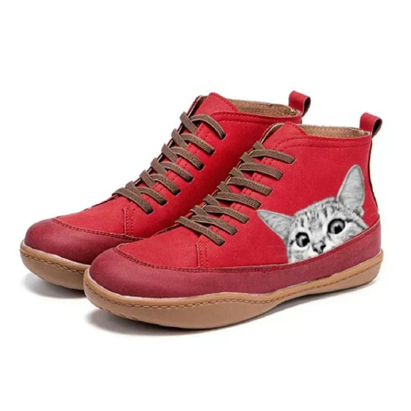 Aiyana™ | Leather Ankle Boots for Cat Lovers