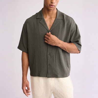 "Évora" Textured Camp Shirt