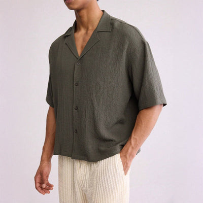 "Évora" Textured Camp Shirt