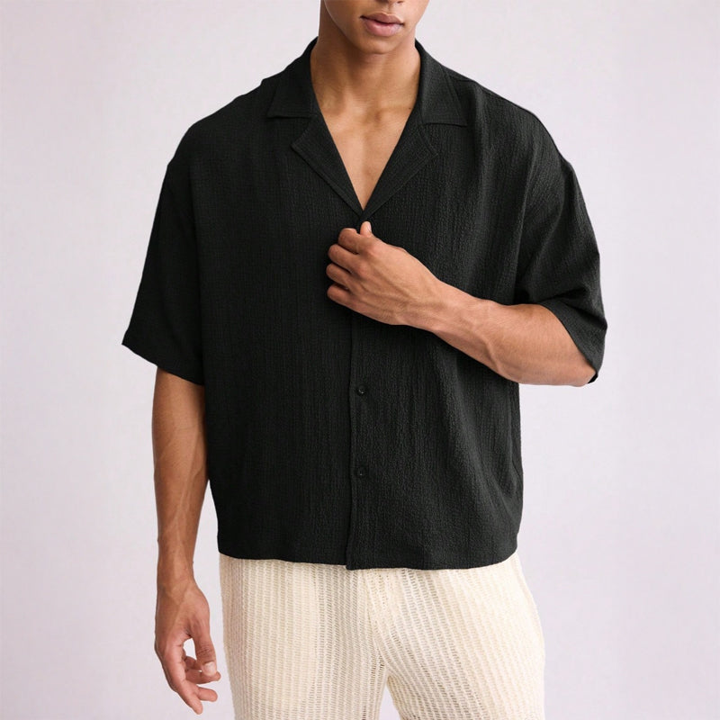 "Évora" Textured Camp Shirt