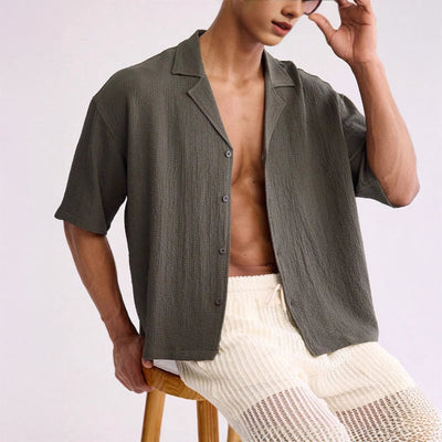 "Évora" Textured Camp Shirt