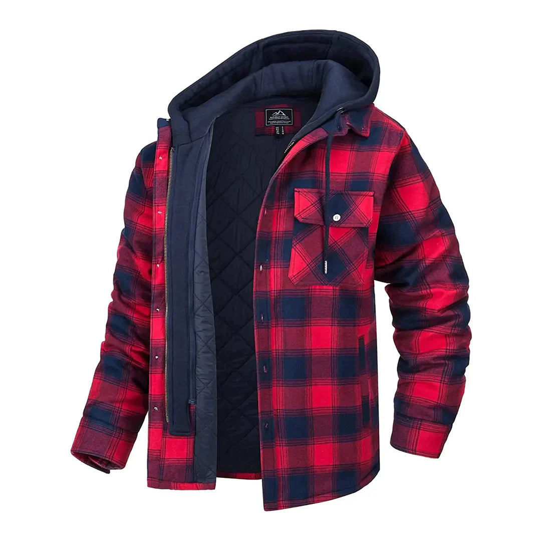 Avencea - Checkered men's jacket with hood
