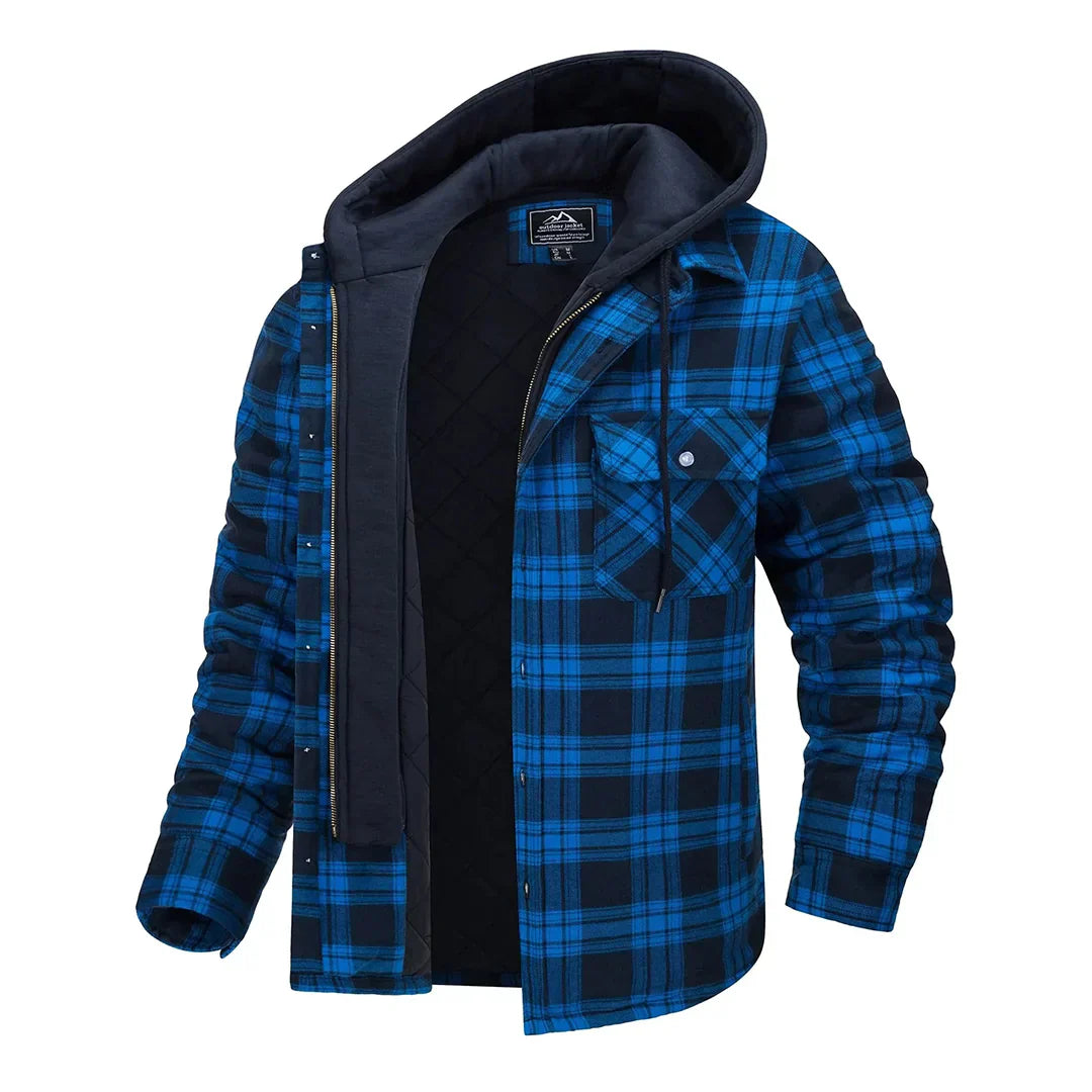 Avencea - Checkered men's jacket with hood