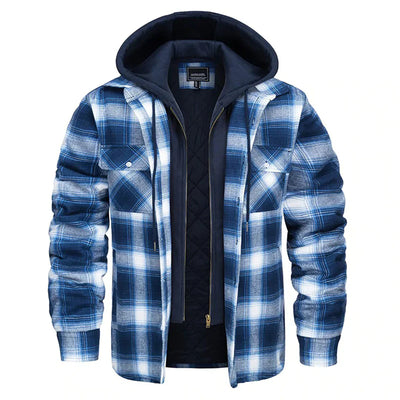 Avencea - Checkered men's jacket with hood
