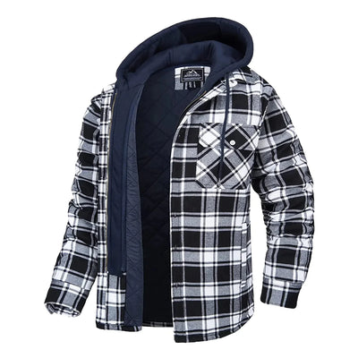 Avencea - Checkered men's jacket with hood