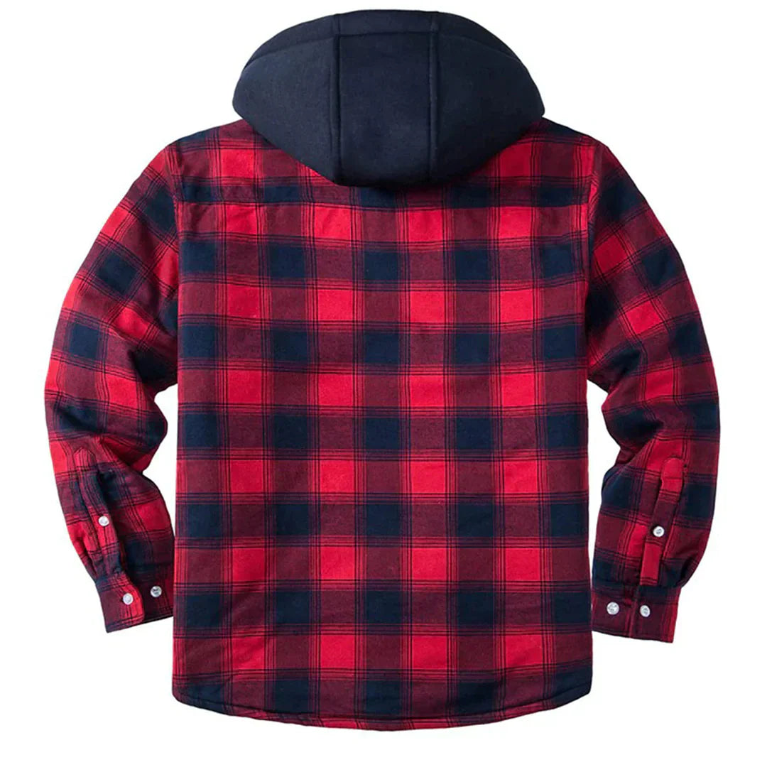 Avencea - Checkered men's jacket with hood