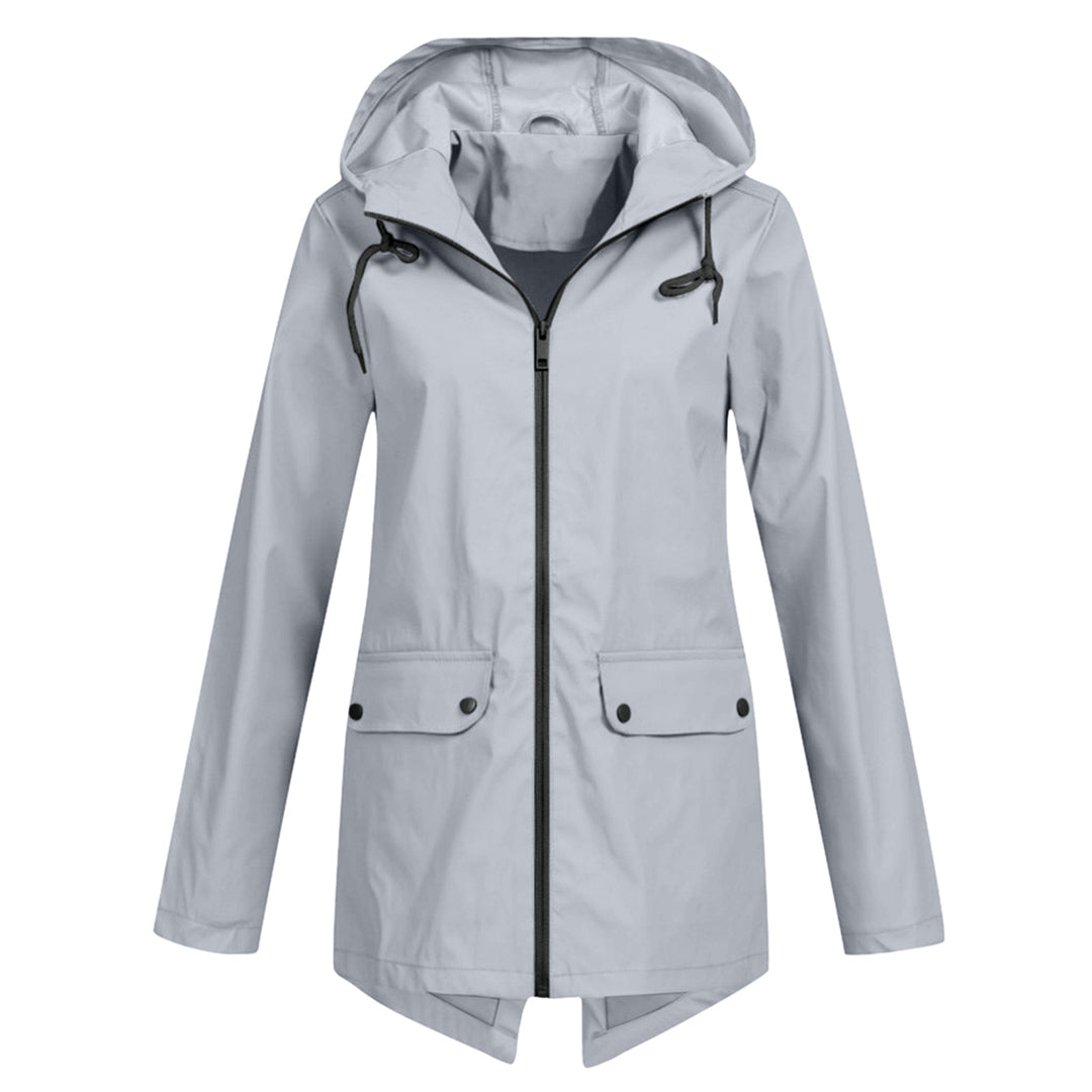 Avencea - Long Waterproof Rain Jacket with Hood for Women