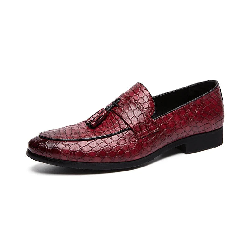“Eleganza Crocodile" Italian Leather Loafers