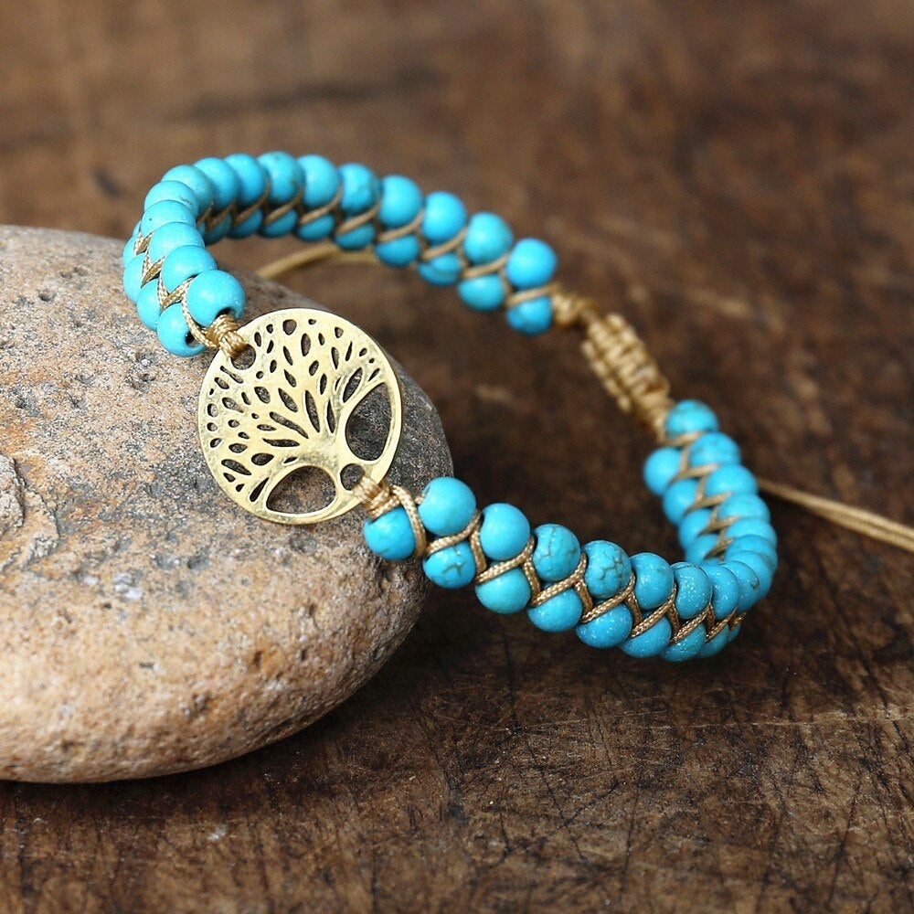 Allegra I Tree of Life Bracelet with Turquoise Stone