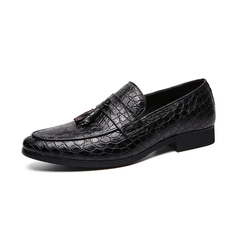 “Eleganza Crocodile" Italian Leather Loafers