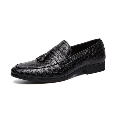“Eleganza Crocodile" Italian Leather Loafers