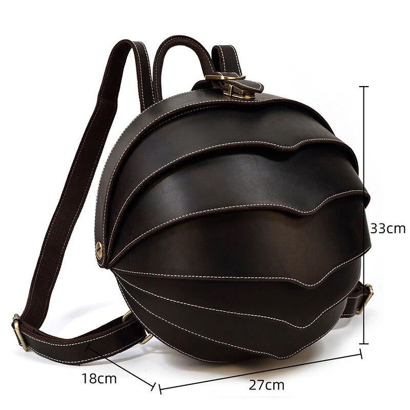 Leather Backpack Beetle Style Women Rucksack