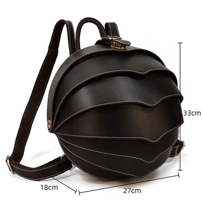 Leather Backpack Beetle Style Women Rucksack