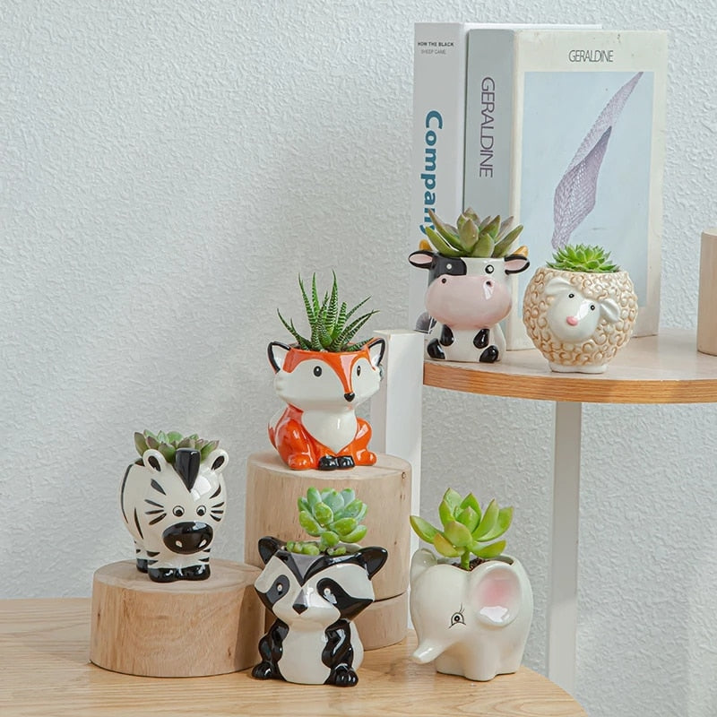 Vinthentic 6pcs Animal Flower Pots