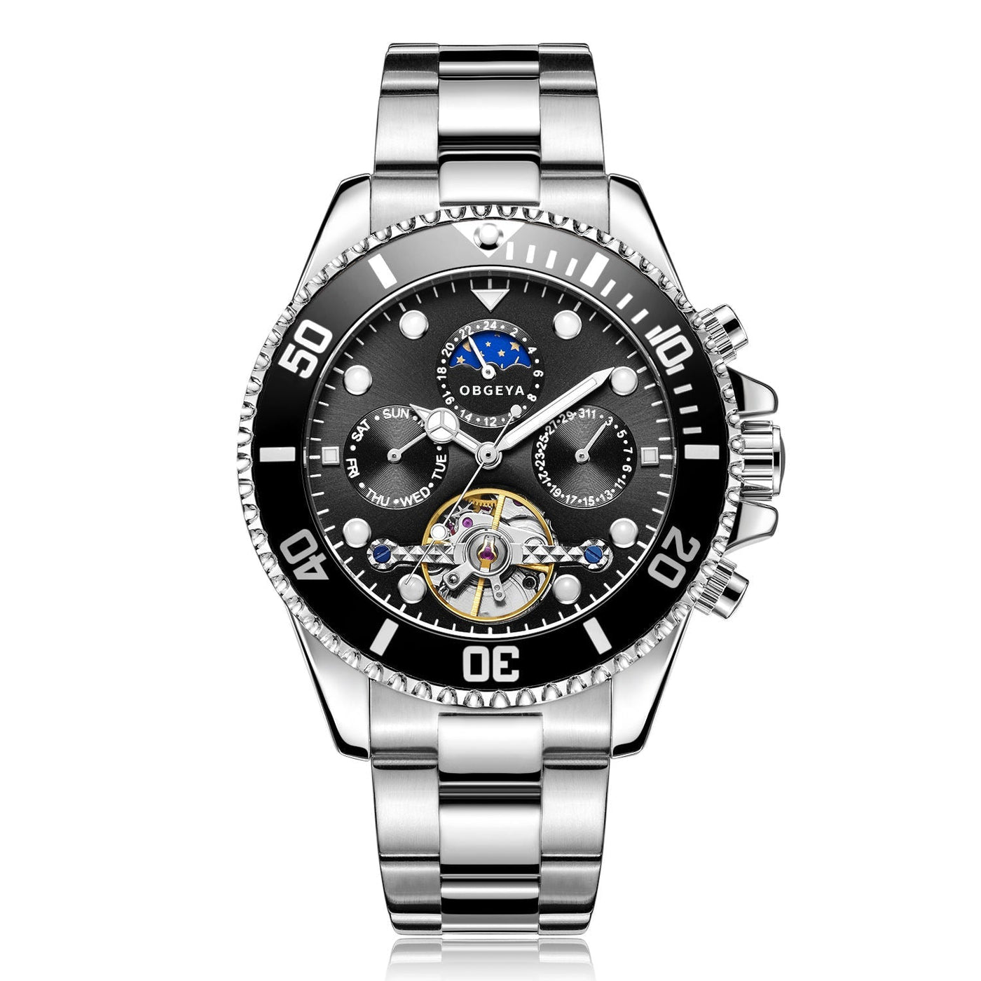 Stainless Automatic Tourbillon Wristwatch