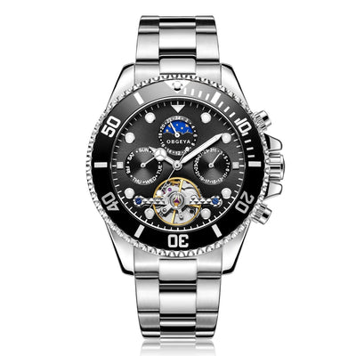 Stainless Automatic Tourbillon Wristwatch