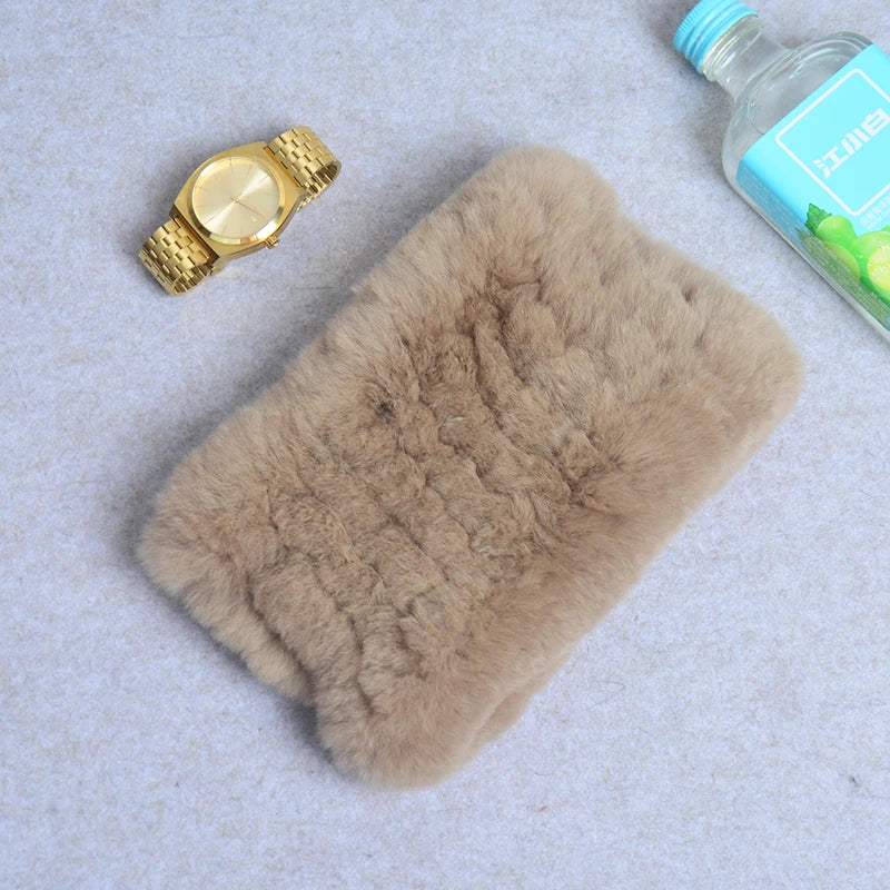Women Real Fur Handmade Stretch Fur Scarf Knit Genuine Rex Rabbit Fur Headbands Girls Natural Fur Ring Cowl Snood Scarves Winter