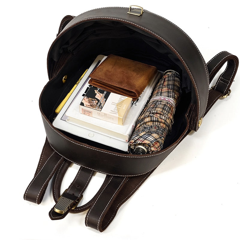 Leather Backpack Beetle Style Women Rucksack