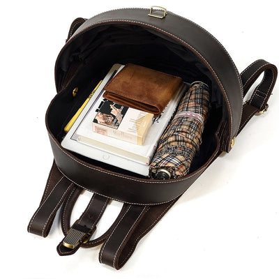 Leather Backpack Beetle Style Women Rucksack