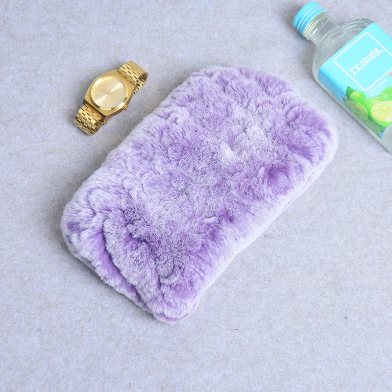 Women Real Fur Handmade Stretch Fur Scarf Knit Genuine Rex Rabbit Fur Headbands Girls Natural Fur Ring Cowl Snood Scarves Winter