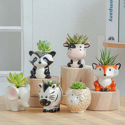 Vinthentic 6pcs Animal Flower Pots