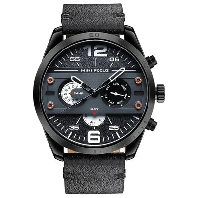 Luxury Leather Band Quartz Chronograph Sports Watch