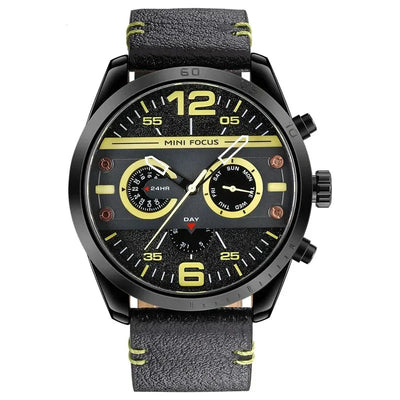 Luxury Leather Band Quartz Chronograph Sports Watch