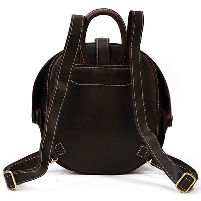 Leather Backpack Beetle Style Women Rucksack