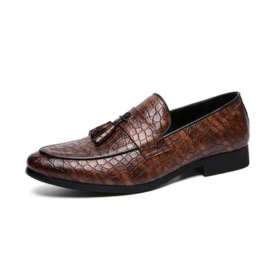 “Eleganza Crocodile" Italian Leather Loafers