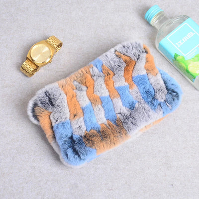 Women Real Fur Handmade Stretch Fur Scarf Knit Genuine Rex Rabbit Fur Headbands Girls Natural Fur Ring Cowl Snood Scarves Winter