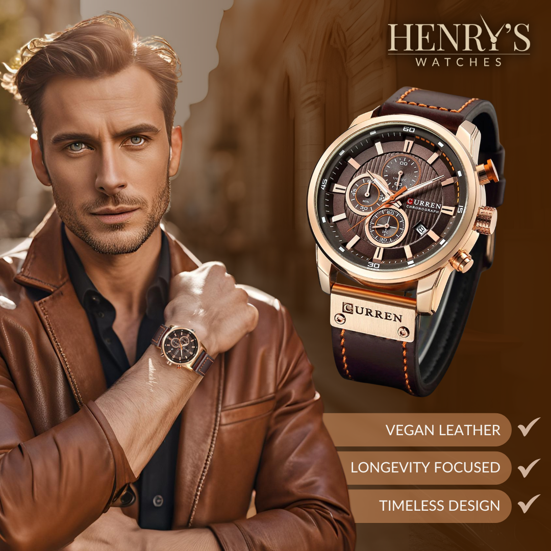 Harry Melbourne® - Elegant Quartz Watch with Leather Band