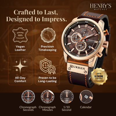 Harry Melbourne® - Elegant Quartz Watch with Leather Band
