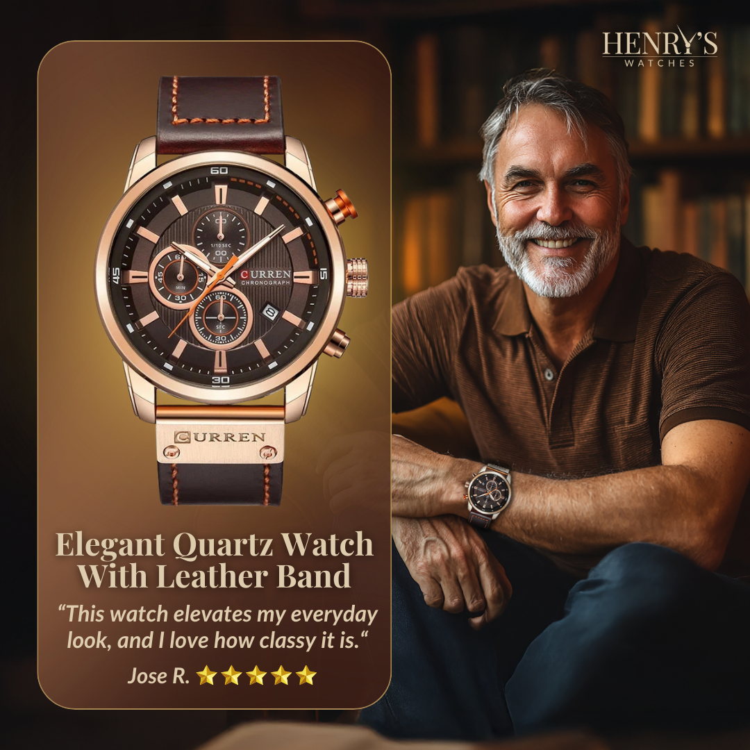 Harry Melbourne® - Elegant Quartz Watch with Leather Band