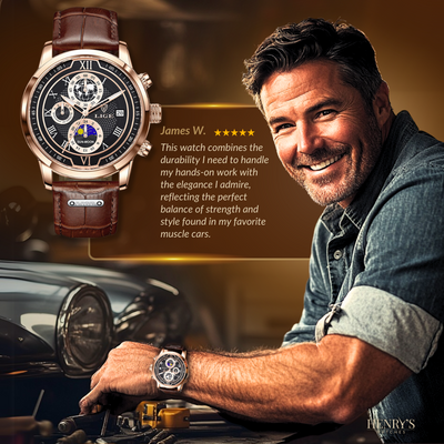 Premium Leather Band Chronograph Watch