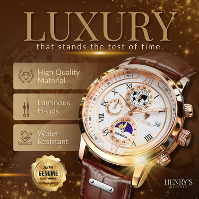 Premium Leather Band Chronograph Watch