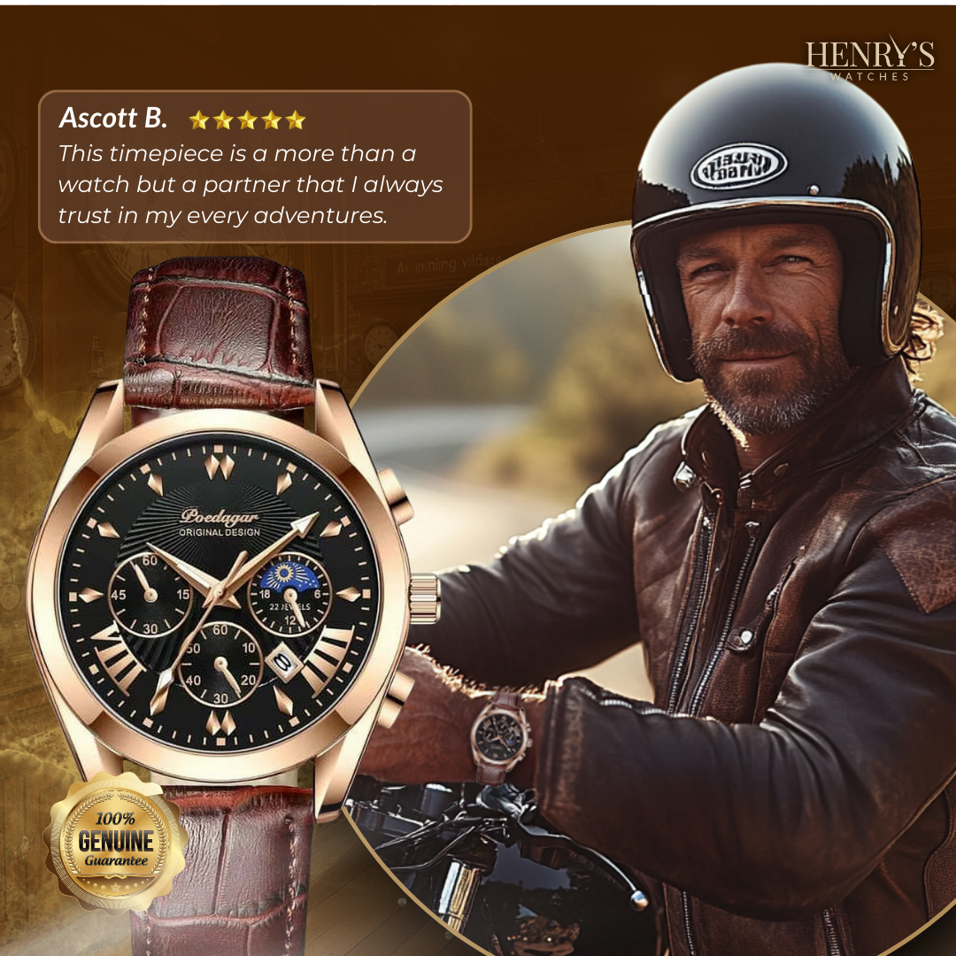 Sleek Leather Band Luxury Watch