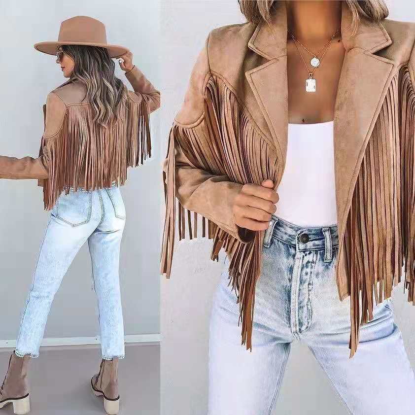 Danielle | Women’s Fringed Suede Moto Jacket