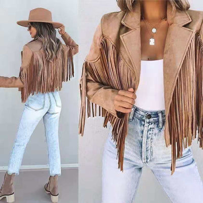 Danielle | Women’s Fringed Suede Moto Jacket