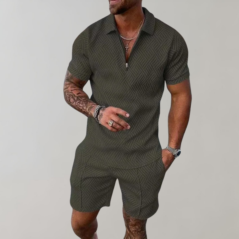 Avencea - Men's Summer Set with Polo Shirt and Shorts