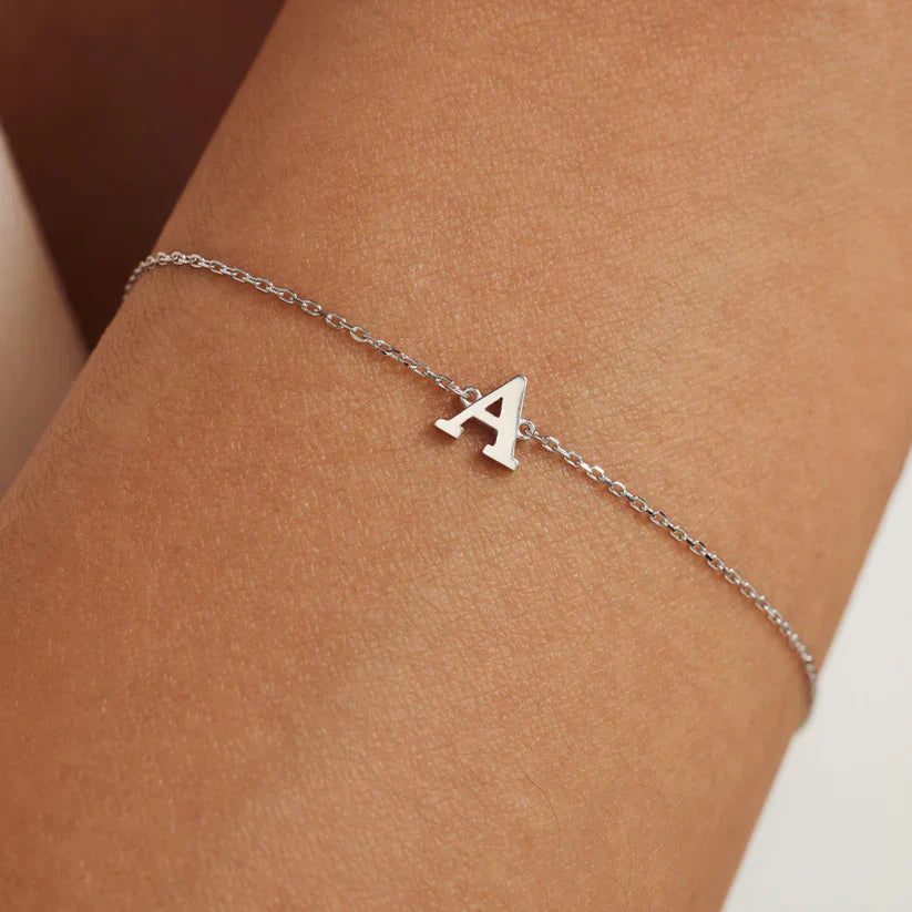 Vita Signa Initial Bracelet | White Gold 14k