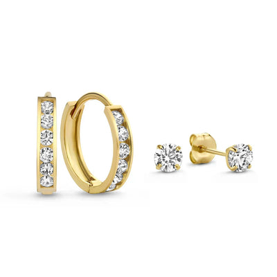 Dara Brillane Stone Earrings Set | Gold 14k