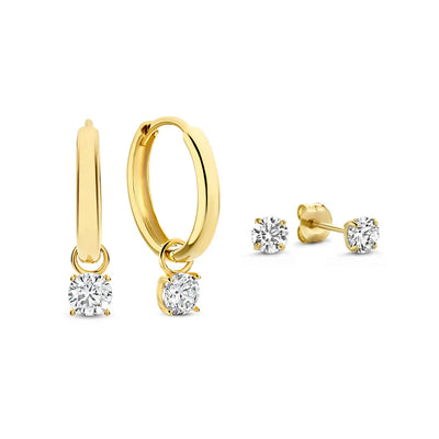 Larmes de Lune Stone Earrings Set | Gold 14k