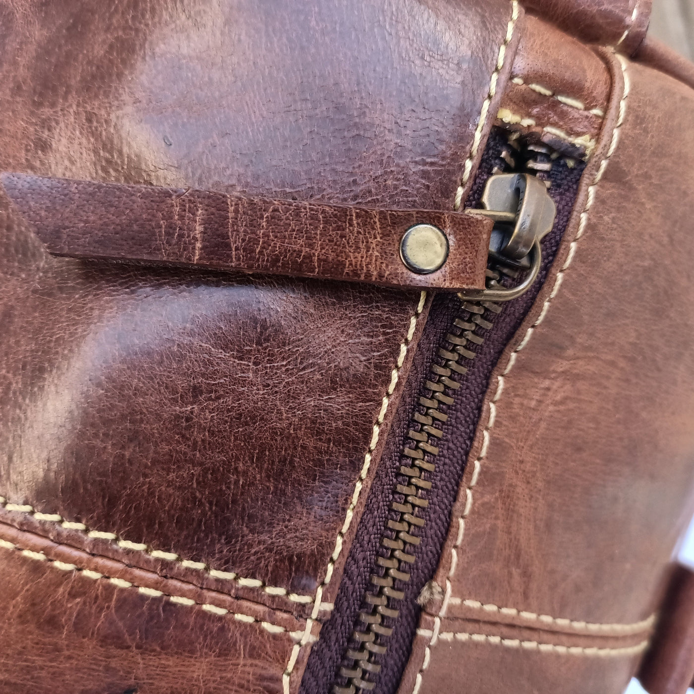 Crazy Horse Leather Mini Duffel Bag