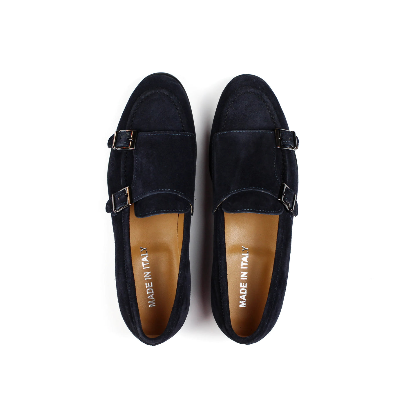 Mocassino Doppia Fibbia in Camoscio Blu