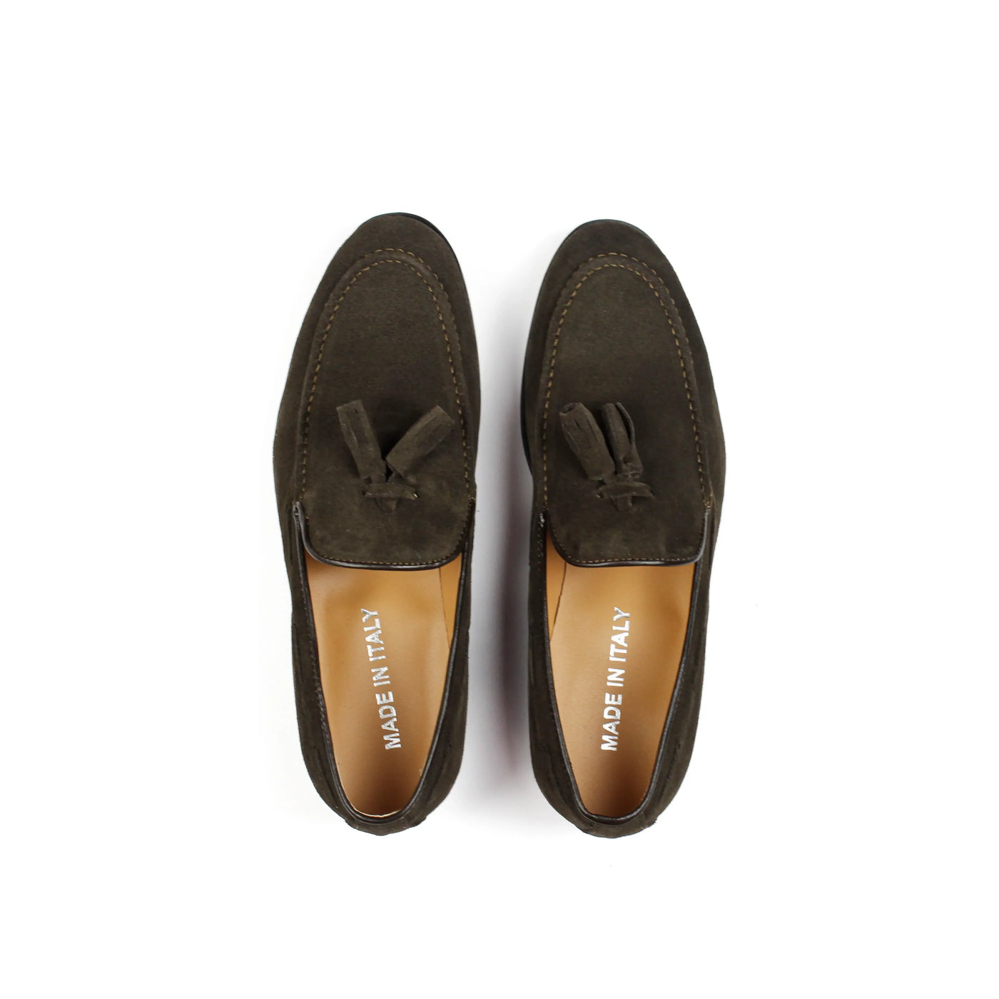 Mocassino con Nappine in Camoscio Marrone