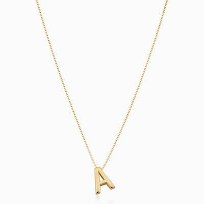 Love letter initial necklace | White Gold 18k