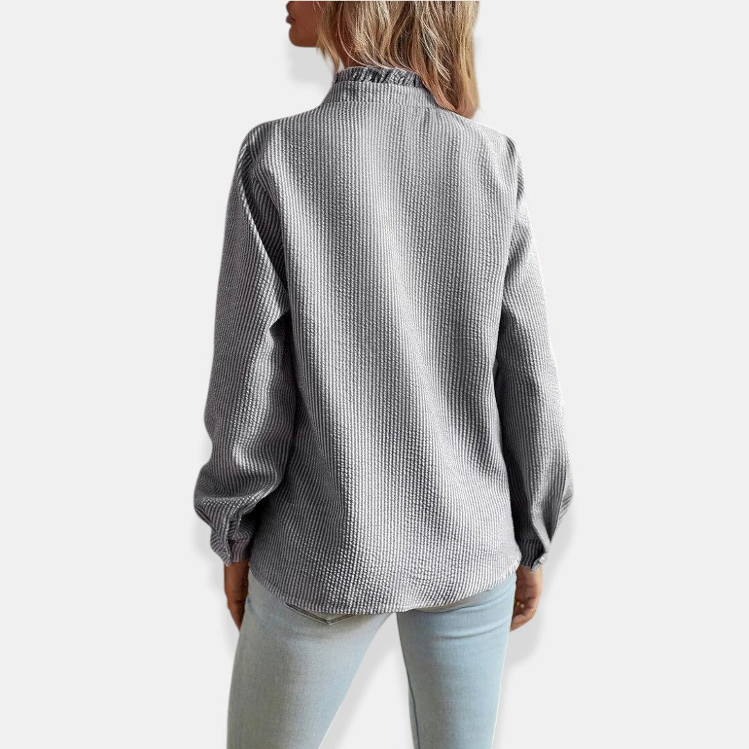 NORTHLINE STUDIO | RUFFLE TRIM BLOUSE